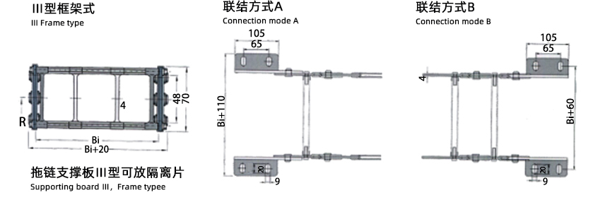 TL95型鋼鋁拖鏈安裝尺寸圖3